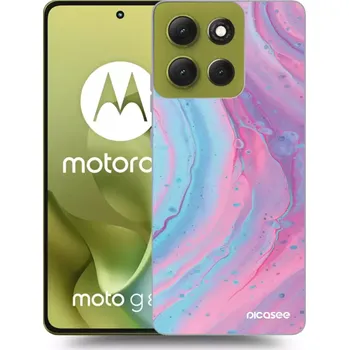 Pouzdro na mobilní telefon Picasee silikonový černý obal pro Motorola Moto G86 5G - Pink liquid