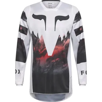 cyklistický dres Dres - FOX 180 Kairos 2025 - White / Fluo Red XL