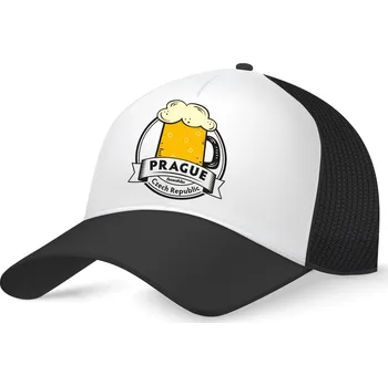 Kšiltovka Kšiltovka Praha Pivo bílá, černý kšilt