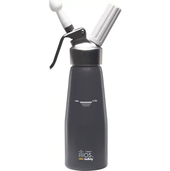 Ilios Bakery Sifon na šlehačku, hliníkový, objem: 0,50 litru, antracitový