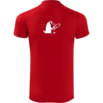 Pánská košile Borec s pilou - Polokošile Victory sportovní (dresovina) - 3XL ( Červená )