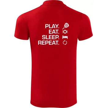 Pánská košile Play eat sleep repeat padel - Polokošile Victory sportovní (dresovina) - 3XL ( Červená )