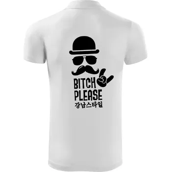 Pánská košile Bitch please! Mustache - Polokošile Victory sportovní (dresovina) - S ( Bílá )
