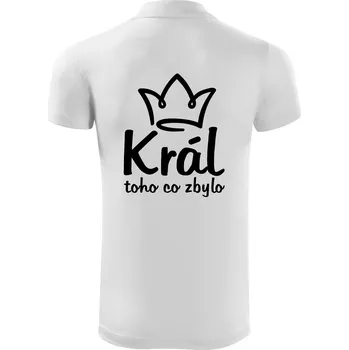 Pánská košile Král toho co zbylo - Polokošile Victory sportovní (dresovina) - 3XL ( Bílá )