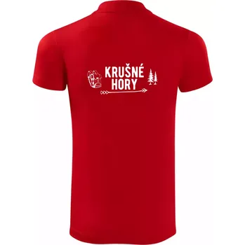 Pánská košile Krušné hory nápis - Polokošile Victory sportovní (dresovina) - S ( Červená )