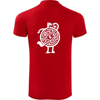 Pánská košile Kočka a myš bludiště - Polokošile Victory sportovní (dresovina) - XL ( Červená )