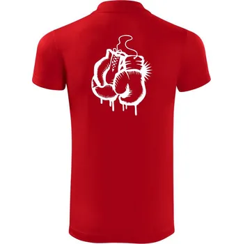 Pánská košile Box rukavice - Polokošile Victory sportovní (dresovina) - 2XL ( Červená )