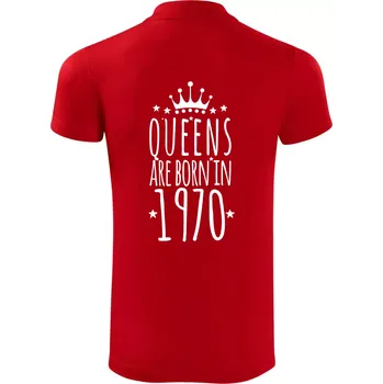 Pánská košile Queens are born in 1970 - Polokošile Victory sportovní (dresovina) - 3XL ( Červená )