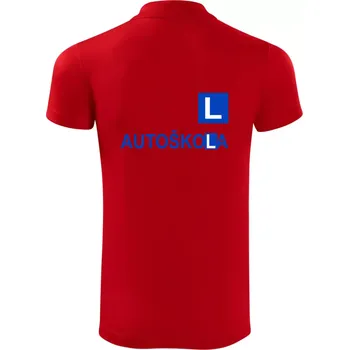 Pánská košile Autoškola nápis - Polokošile Victory sportovní (dresovina) - S ( Červená )