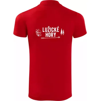 Pánská košile Lužické hory nápis - Polokošile Victory sportovní (dresovina) - L ( Červená )