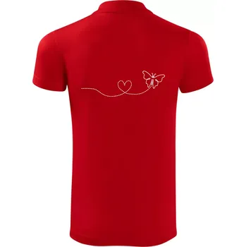 Pánská košile Dráha letu motýla - srdce - Polokošile Victory sportovní (dresovina) - XL ( Červená )