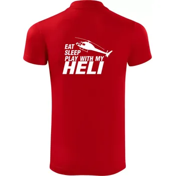 Pánská košile Eat Sleep Play With My Heli - Polokošile Victory sportovní (dresovina) - S ( Červená )