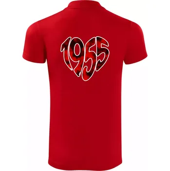 Pánská košile 1955 v srdci - Polokošile Victory sportovní (dresovina) - 2XL ( Červená )