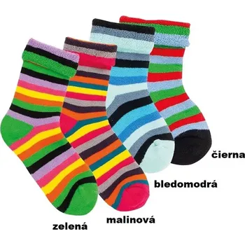 Dámské punčochy Dětské froté ponožky Proužky - 35-38 / zelená