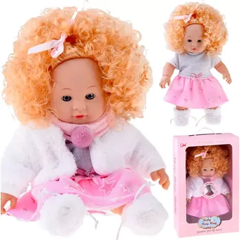 Panenka Interaktivní panenka Alicja 32 cm s kudrnatými blond vlásky – mluví a žvatlá