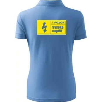 Pozor vysoké napětí - Polokošile dámská Pique Polo - 3XL ( Pyžamově modrá )
