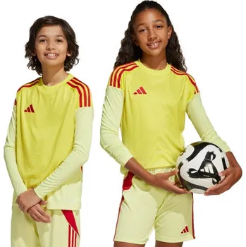 Dívčí oblečení Dětské brankářské tričko adidas Tiro 25 Competition Long Sleeve Jersey žluto-červené KJN2020 152CM