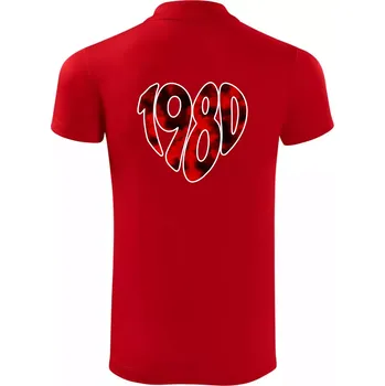 Pánská košile 1980 v srdci - Polokošile Victory sportovní (dresovina) - 2XL ( Červená )