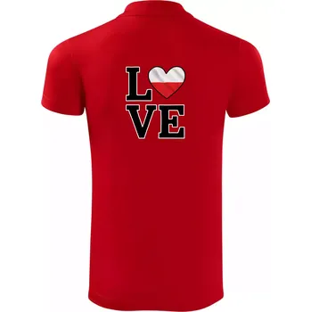 Pánská košile Love Polská vlajka - Polokošile Victory sportovní (dresovina) - M ( Červená )