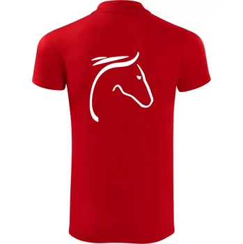 Pánská košile Kůň - hlava silueta - Polokošile Victory sportovní (dresovina) - M ( Červená )