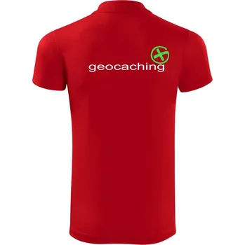 Pánská košile Geocaching nápis - Polokošile Victory sportovní (dresovina) - 3XL ( Červená )