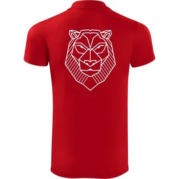 Pánská košile Geometrie - Lev - Polokošile Victory sportovní (dresovina) - L ( Červená )