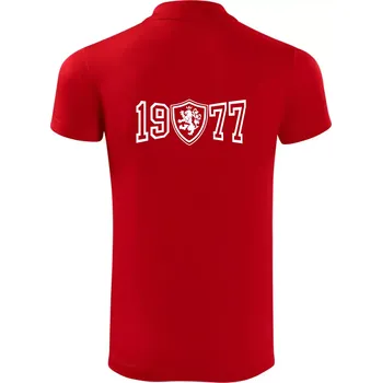 Pánská košile Narozeninový motiv - znak - 1977 - Polokošile Victory sportovní (dresovina) - M ( Červená )