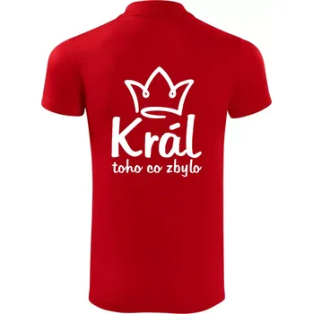 Pánská košile Král toho co zbylo - Polokošile Victory sportovní (dresovina) - M ( Červená )