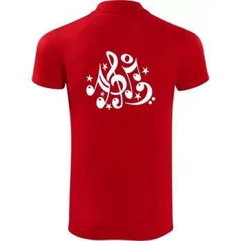 Pánská košile Noty a hvězdy - Polokošile Victory sportovní (dresovina) - XL ( Červená )