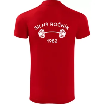Pánská košile Silný ročník - Letopočet 1982 - Polokošile Victory sportovní (dresovina) - L ( Červená )