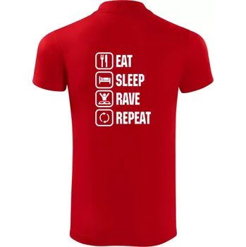 Pánská košile Eat sleep rave repeat - Polokošile Victory sportovní (dresovina) - 3XL ( Červená )