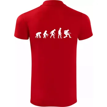 Pánská košile Evoluce kytarista - klečící - Polokošile Victory sportovní (dresovina) - S ( Červená )