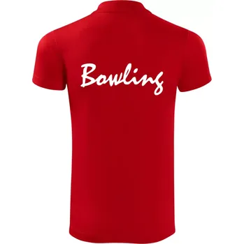 Pánská košile Bowling nápis psací - Polokošile Victory sportovní (dresovina) - S ( Červená )