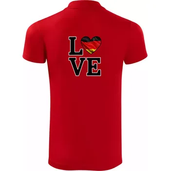 Pánská košile Love Německá vlajka - Polokošile Victory sportovní (dresovina) - 3XL ( Červená )