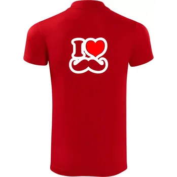 Pánská košile i love mustache - obrys - Polokošile Victory sportovní (dresovina) - L ( Červená )