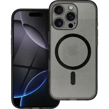 Náhradní kryt pro mobilní telefon Kryt Clear Mag Cover Case S ochranou fotoaparátu s Magsafe iPhone 16 Pro Max black Glitter