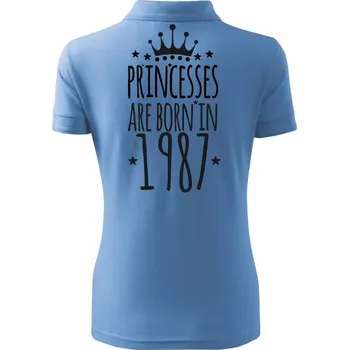 Princesses are born in 1987 - Polokošile dámská Pique Polo - XS ( Pyžamově modrá )