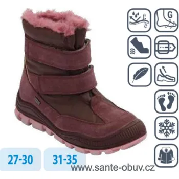 Dámská zdravotní obuv SANTÉ IC/880938 VINO zimní obuv vel.27-35, --- - 33