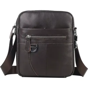 Bullcaptain pánská kožená messenger taška Ronan Hnědý 4L