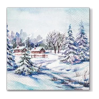 Papírový ubrousek Ubrousky PAW L 33x33 cm Winter Village