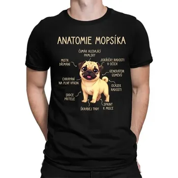 Žertovný předmět Anatomie mopsíka - pánské tričko s potiskem- Tričkový.cz