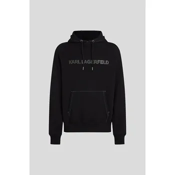 Pánská mikina MIKINA KARL LAGERFELD HOODIE W/ CONTRAST STITCHING BLACK