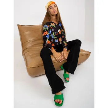 Dámská halenka Dámská halenka tmavě modrá s květinovým potiskem, S/M i523_2016103252787