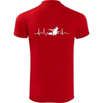Pánská košile EKG čarodějnice - Polokošile Victory sportovní (dresovina) - M ( Červená )