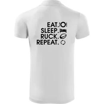 Pánská košile Eat sleep Rugby - Polokošile Victory sportovní (dresovina) - 2XL ( Bílá )