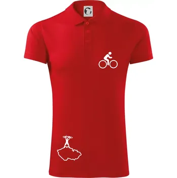 Pánská košile Mapa ČR + kolo na prsu - Polokošile Victory sportovní (dresovina) - L ( Červená )