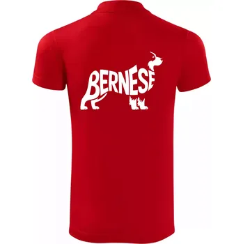 Pánská košile Bernese Mountain Dog nápis v těle - Polokošile Victory sportovní (dresovina) - 3XL ( Červená )