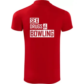 Pánská košile Sex drugs bowling - Polokošile Victory sportovní (dresovina) - M ( Červená )