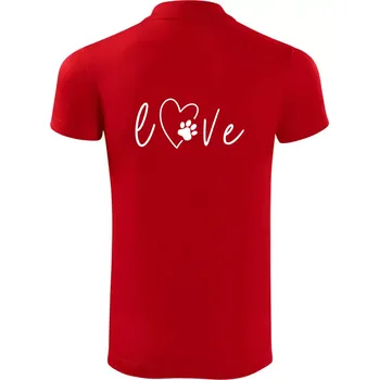 Pánská košile Love nápis zvíře - Polokošile Victory sportovní (dresovina) - XL ( Červená )