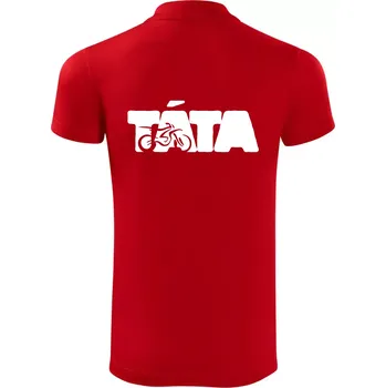 Pánská košile Táta nápis - motorka enduro - Polokošile Victory sportovní (dresovina) - XL ( Červená )